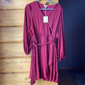 Dark red long sleeve Lauren Conrad dress- Size 0X